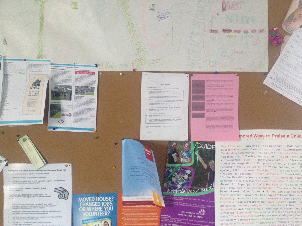  with Simon McGlinn,  Furniture Paintings (Bricks &amp; Beheadings) ,&nbsp;acrylic on board, sponges, $2 shop cloths, text by Simon on pinboards, Girl Guides Hall, Ringwood.  Installation view from   The Big East (Bigger)  , 2014 ,&nbsp; curated by  