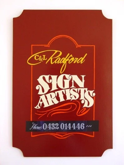   I should’ve done this years ago (I asked him to make some signs for me, I asked him to make a sign for himself) , 2007.  with Charles Radford, enamel on wood 