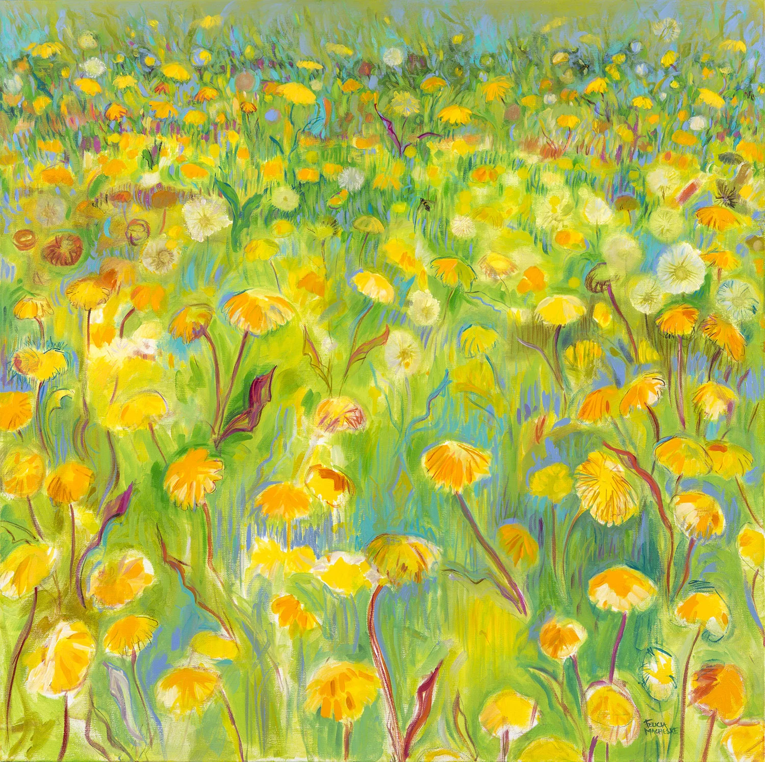 Two Bees Acrylic on Canvas 36 x 36