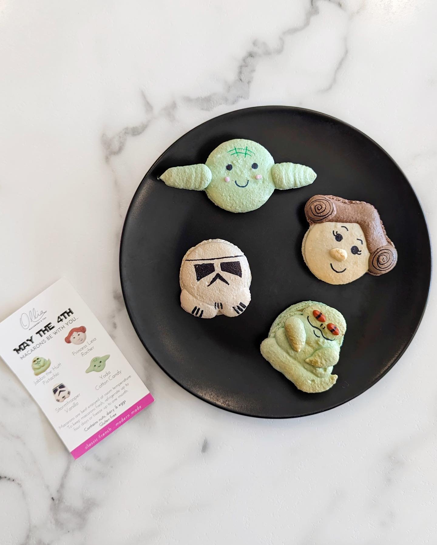 To celebrate @calgaryexpo happening in #YYC this weekend, we&rsquo;ve released our special edition May the 4th macarons early!

Feel the force and find Yoda (Cotton Candy), Jabba the Hutt (Pistachio), a Stormtrooper (Vanilla), and Princess Leia (Roch