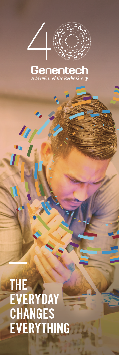 Genentech 40th Anniversary Scroll Banner