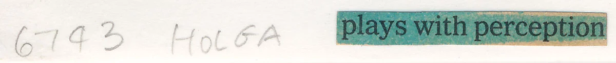 Title is found text, a sentence fragment taken out of context, pasted on the back, artist’s signature not shown.