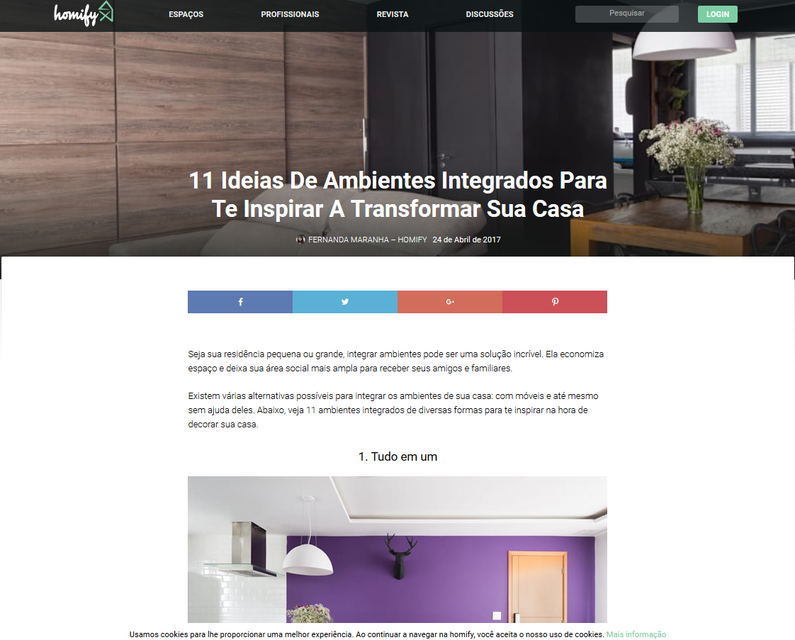 11 ideias de ambientes integrados