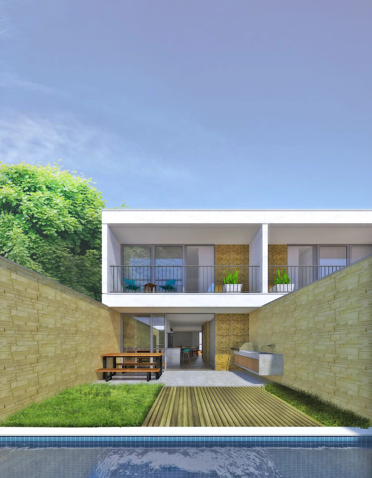 Projeto para residências geminadas em lote de 360m2