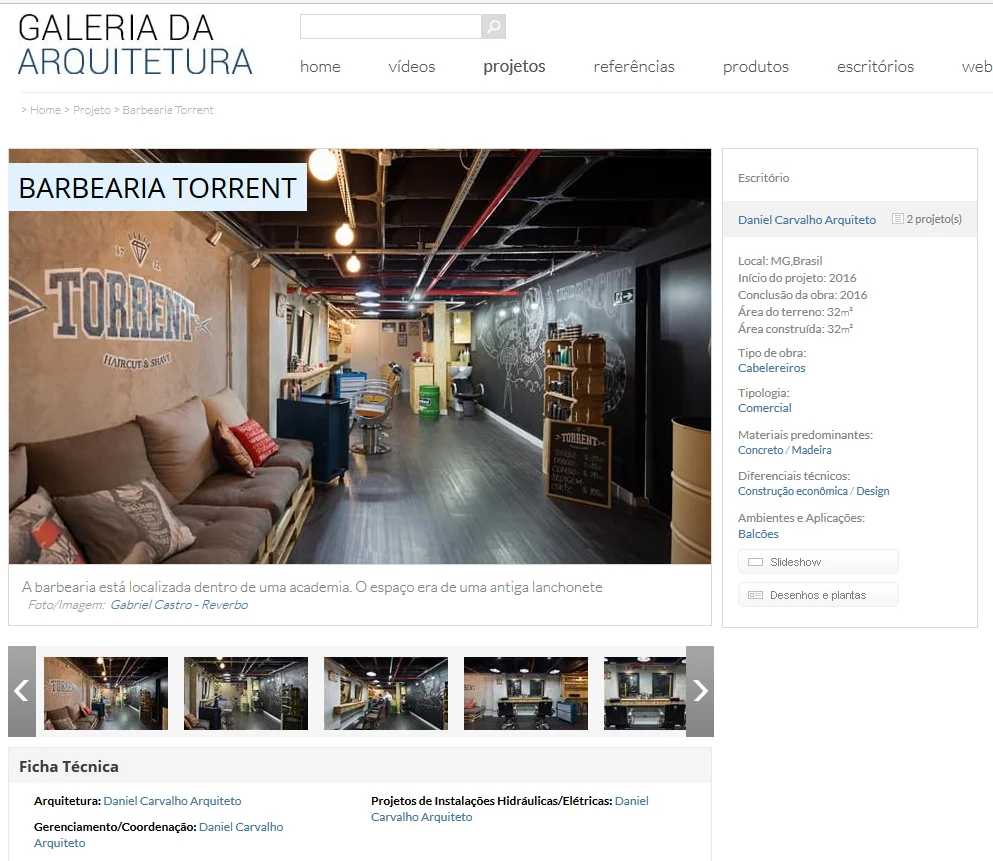 Barbearia Torrent está no portal Galeria da Arquitetura