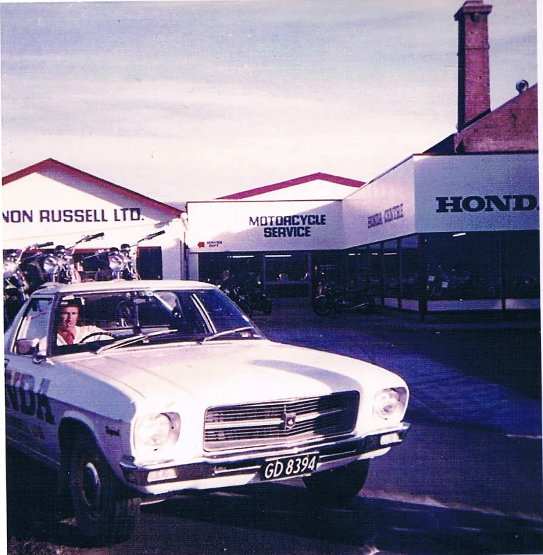 Circa 1974: The HQ delivery ute loaded with SL125's, salesman Joe Green at the wheel.