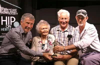 L-R: Stuart Irving presenting trophy to Molly Worsnop, Roger Elmitt and Scott Montgomery