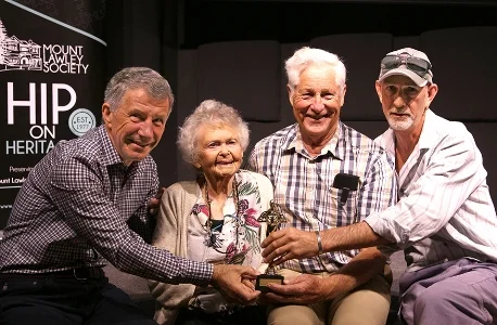 L-R: Stuart Irving presenting trophy to Molly Worsnop, Roger Elmitt and Scott Montgomery