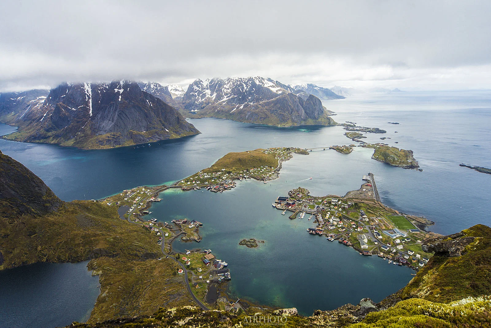 The incredible view after a grueling, muddy hike up the Reinebringen