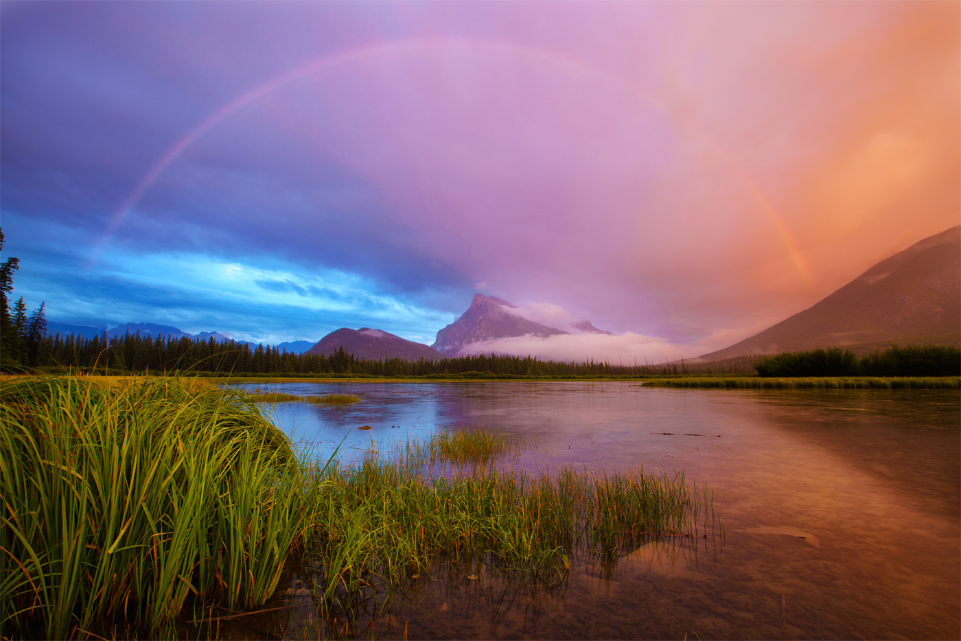 Rainbow over Mt. Rundle