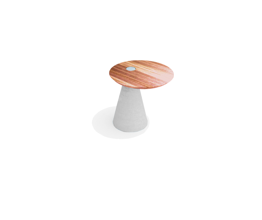 Mesa Paleta em concreto e madeira