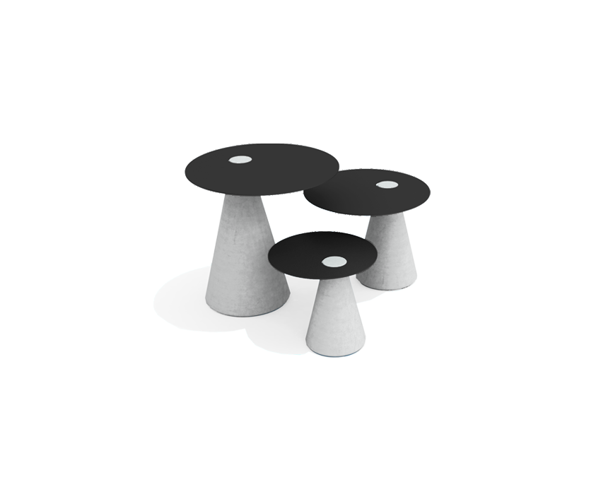 Mesa Paleta Conjunto em concreto e aço