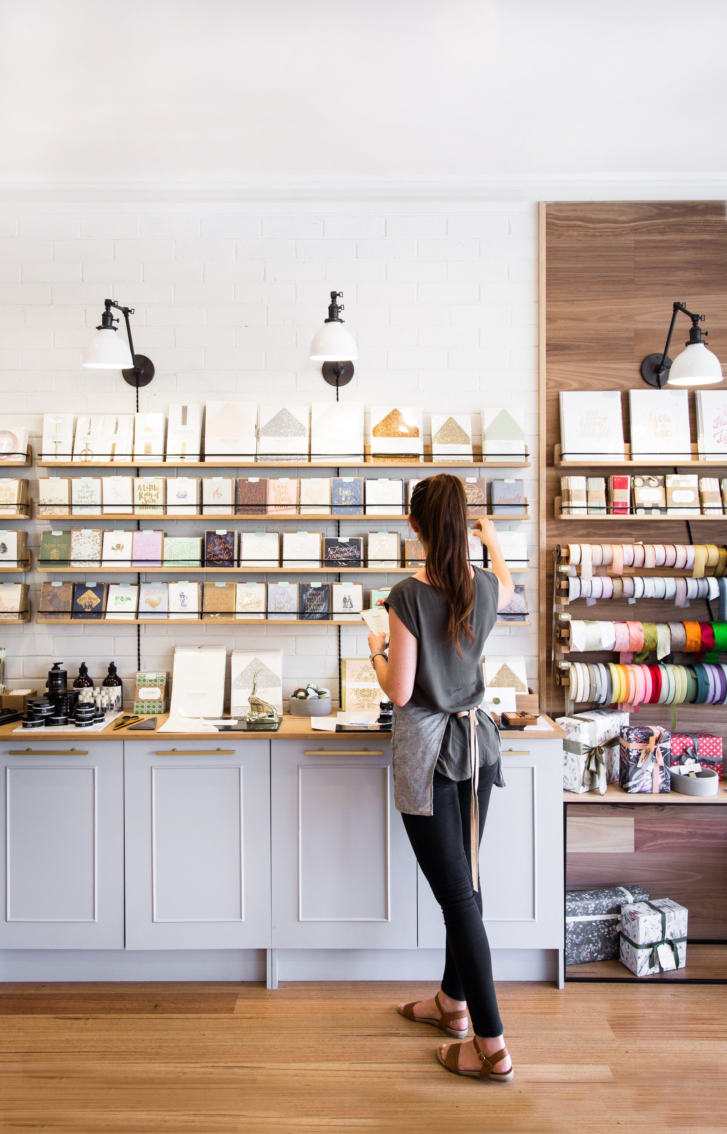 Display Shelving Units at The Press Shop, Bowral