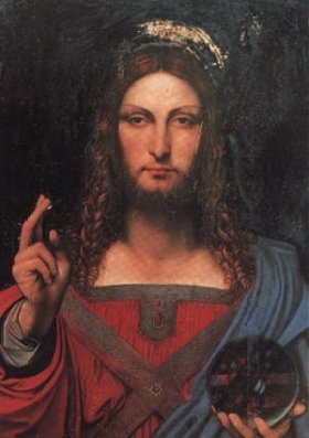  Salvator Mundi  by&nbsp; Bernardino Luini&nbsp; &nbsp;(A collaborator with Leonardo)&nbsp; 