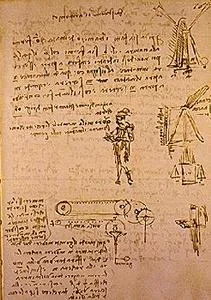 Studies for a mechanical viol and portrait of a musician. c. 76r