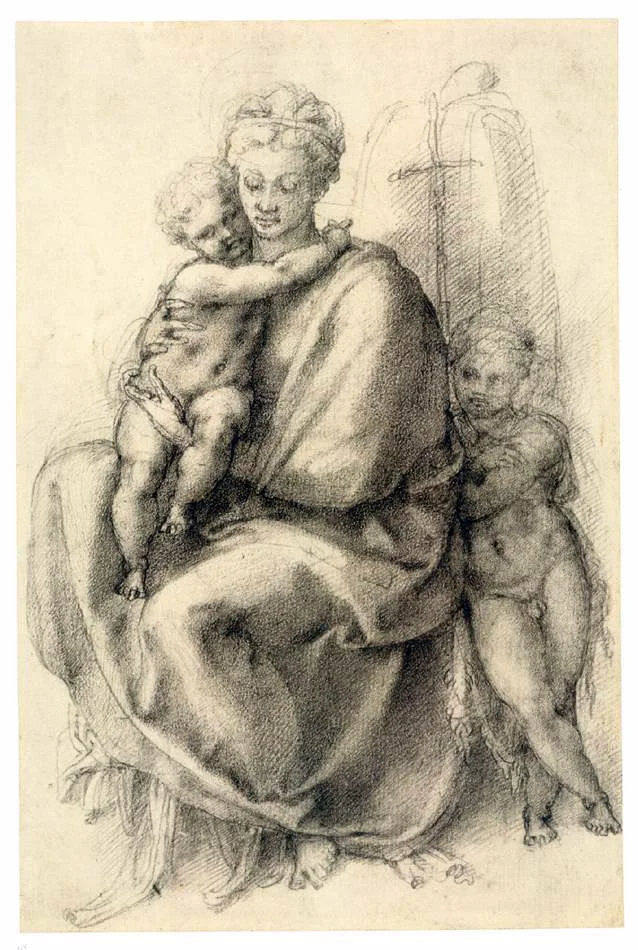 Michelangelo Buonarroti - Sketch - Madonna and Child with the Infant St John.jpg