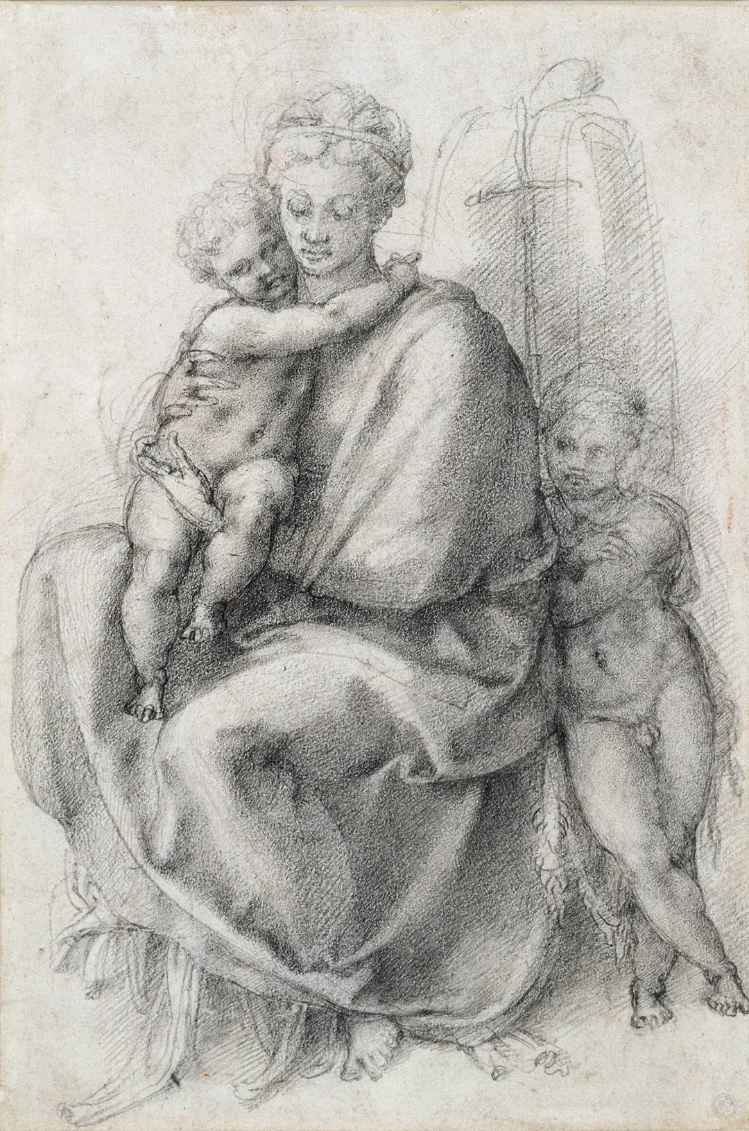 The Virgin and Child with St John the Baptist.