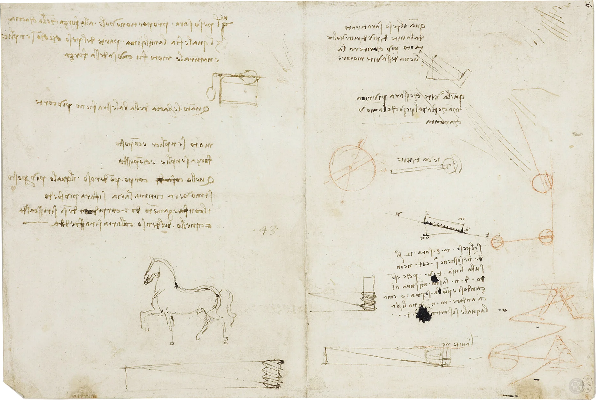 notes on mechanics, the Sforza horse, a screw