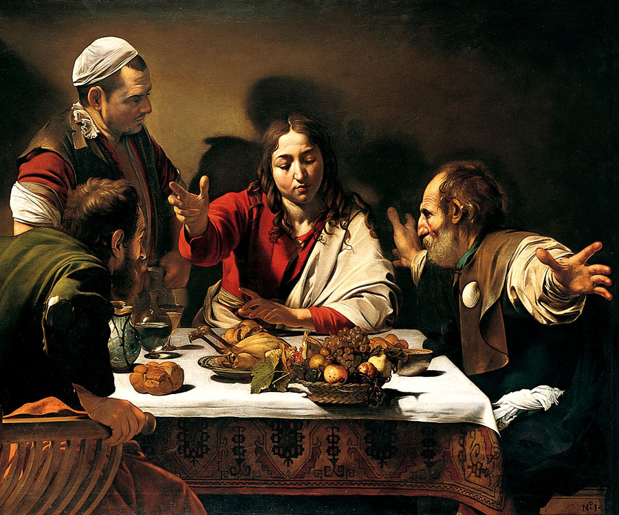   The Supper at Emmaus - 1601 by: Carvaggio  