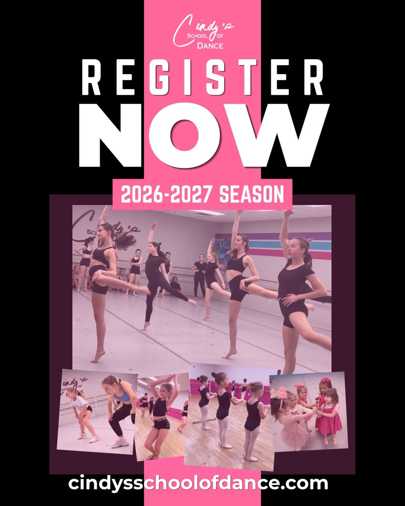 Come be a part of the Legacy of CSOD. Registration for our 47th Year starts Today! Classes begin in August, but space will fill before then. We would love for you to join our Cindy&rsquo;s family 🩷