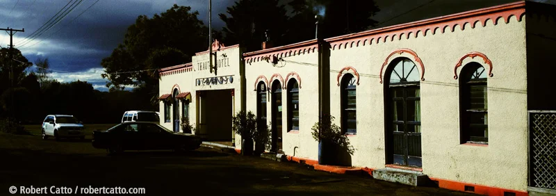 North Island Panorama #4: Te Aute Hotel (with 645 Pro and Snapseed for iPhone 4S)