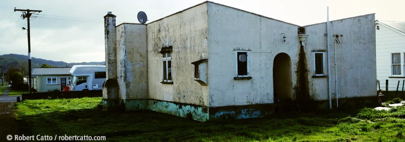 North Island Panorama #7: New Zealand Architecture, Woodville (with 645 Pro and Snapseed for iPhone 4S)