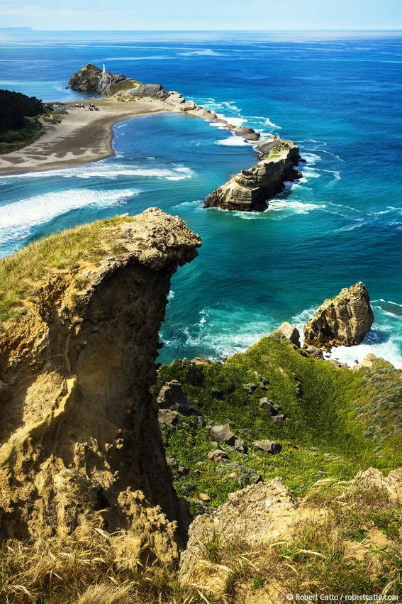 Castlepoint in the Wairarapa, from the point of the castle (with Fuji X100 and Alien Skin Exposure 4)