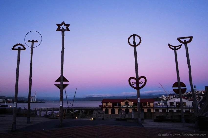 Evening Light, City to Sea Bridge on Wellington's Waterfront (with Fuji X-Pro 1 & 18mm f/2 lens, and Alien Skin Exposure 4)
