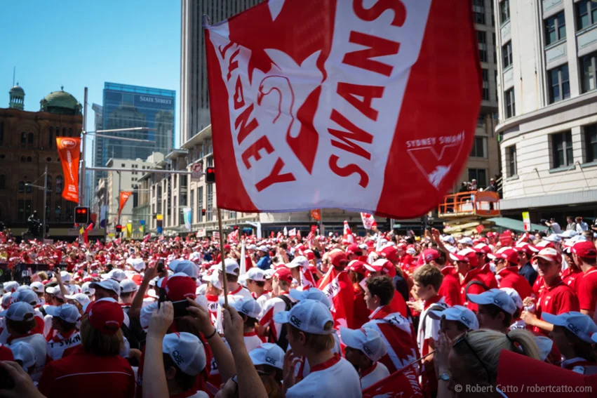 Sydney Swans Victory Parade Today (with Fuji X-Pro 1 & 18mm f/2 lens, and Alien Skin Exposure 4)