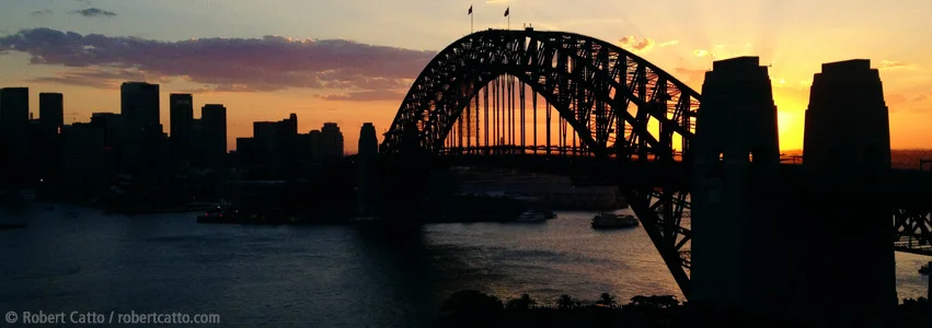 Last Sunset, Harbour Bridge (with 645 Pro for iPhone 4S and Alien Skin Exposure 4)