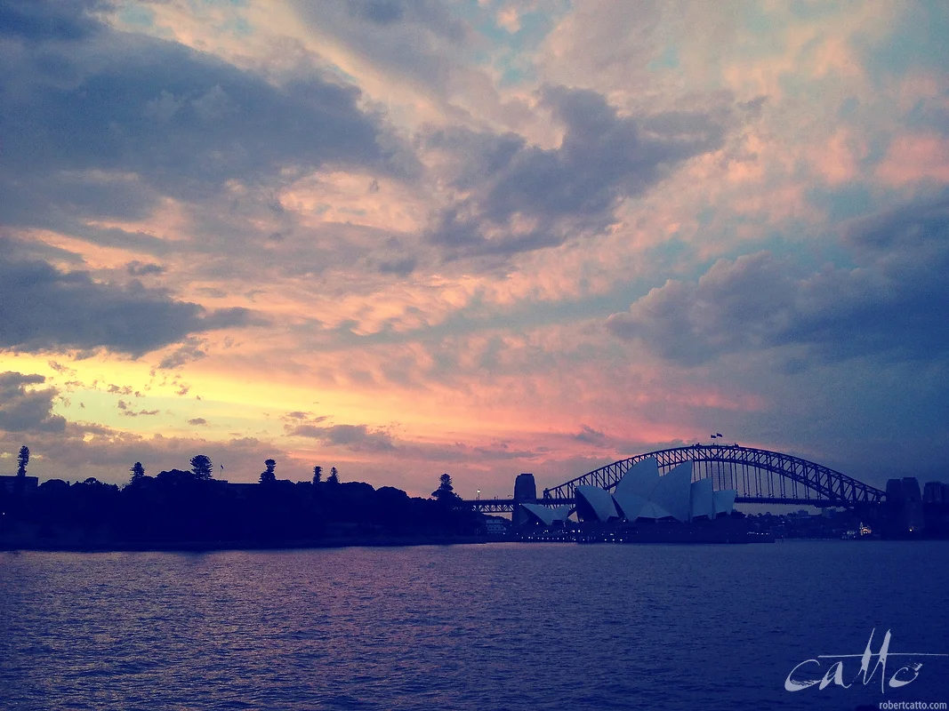 Sydney Sunset from the St George Openair Cinema (with 645 Pro & Snapseed for iPhone 4S)