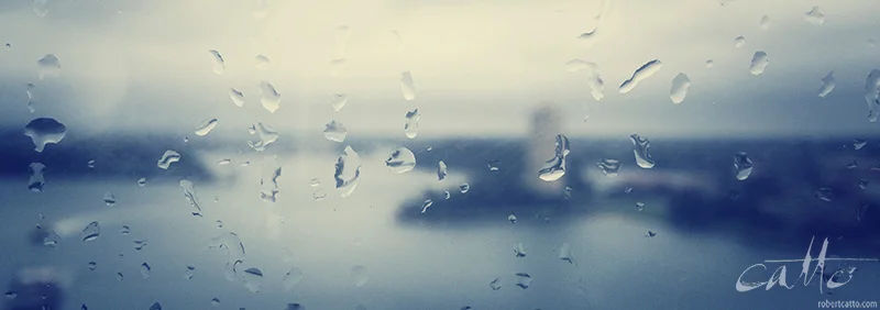 On the train, in the rain - view from the Sydney Harbour Bridge yesterday (with 645 Pro and Snapseed for iPhone 4S)