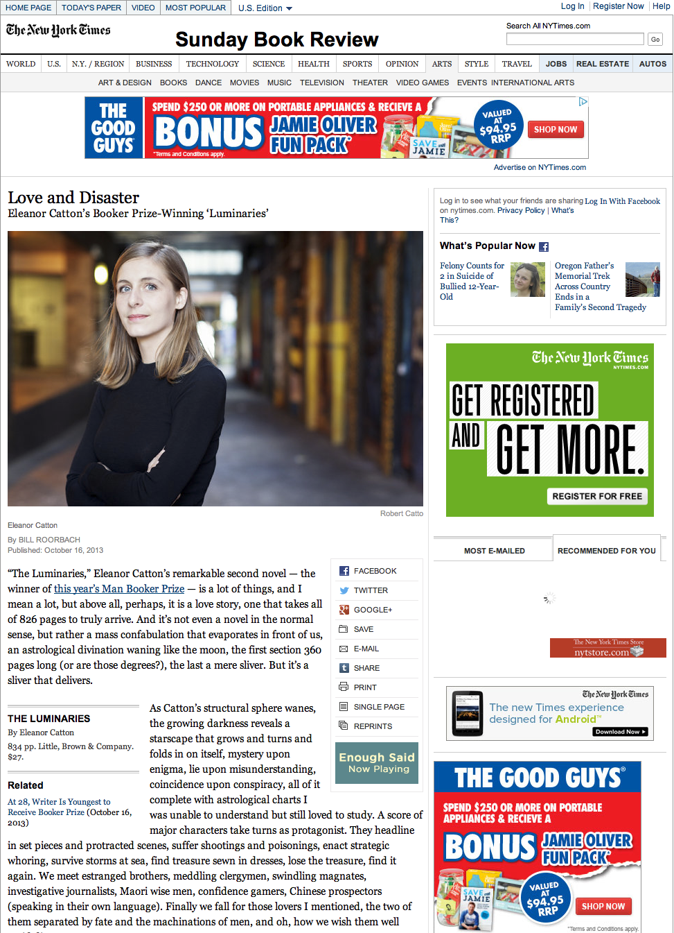 Canadian / New Zealand writer Eleanor Catton