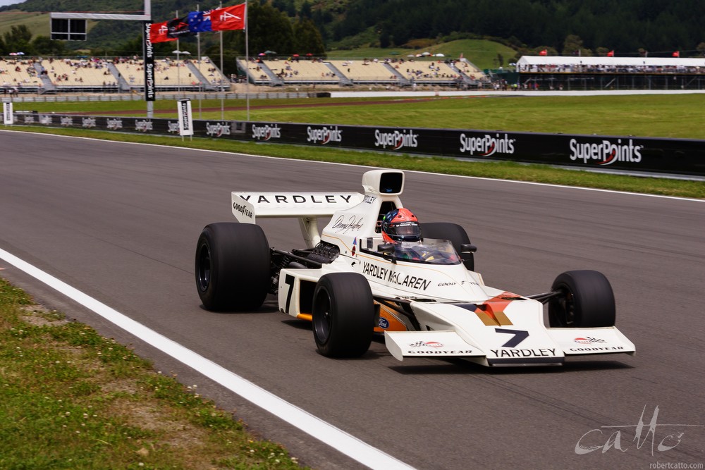  Emerson Fittipaldi driving the 1974 McLaren Grand Prix car. 