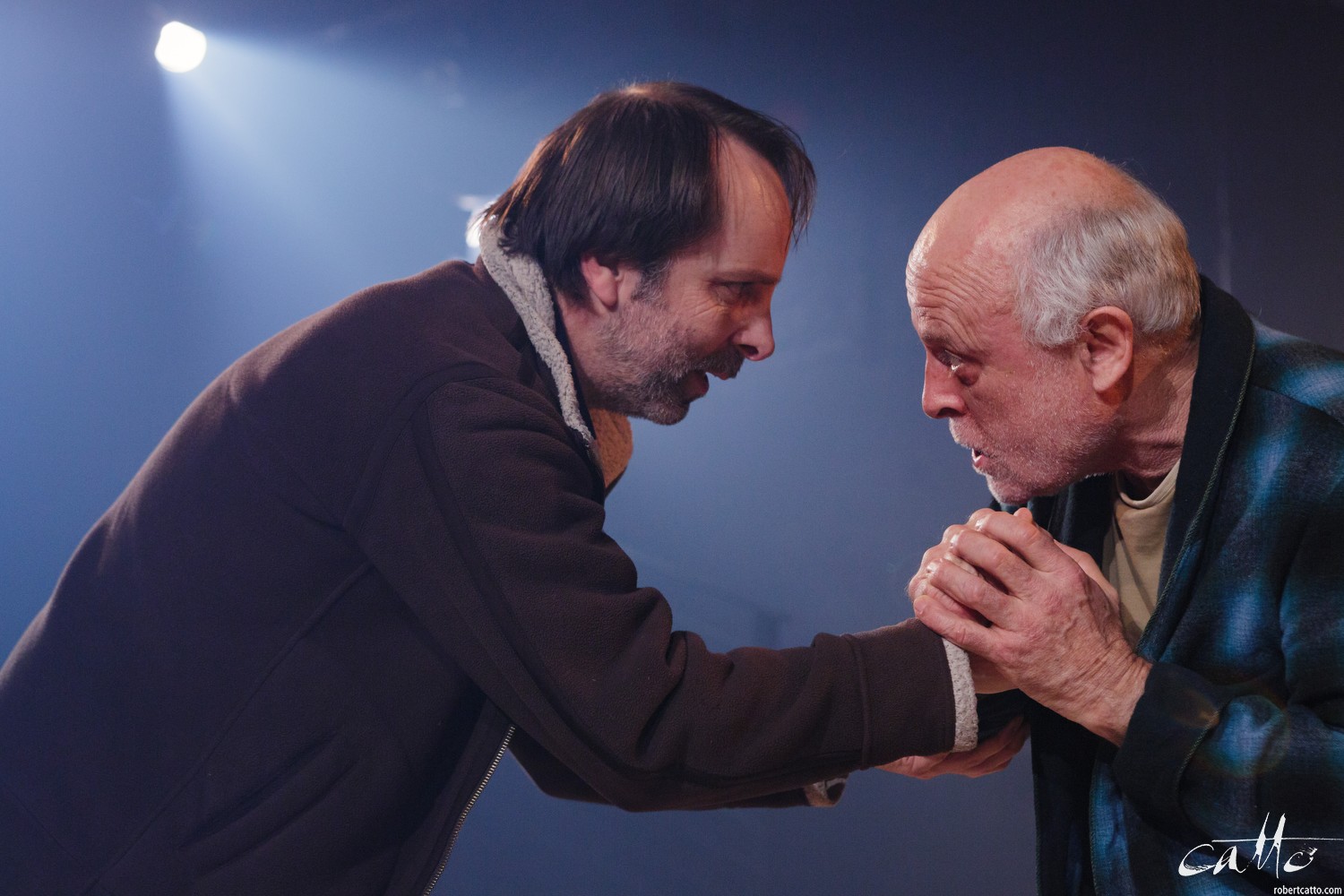  Danny Adcock, Noel Hodda, Jamie Oxenbould & Richard Sydenham rehearse with director Glynn Nicholas for Apocalypse Theatre's production of The Dapto Chaser, by Mary Rachel Brown, on Wednesday, 1 July, 2015.  The show takes place at Griffin Theatre fr