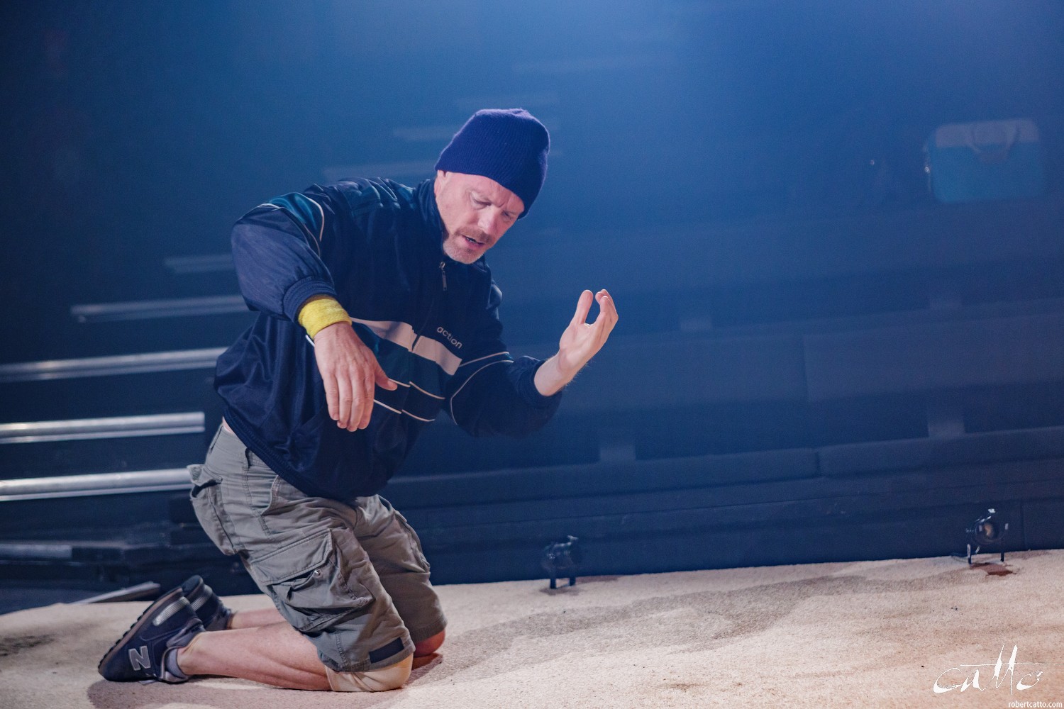  Danny Adcock, Noel Hodda, Jamie Oxenbould & Richard Sydenham rehearse with director Glynn Nicholas for Apocalypse Theatre's production of The Dapto Chaser, by Mary Rachel Brown, on Wednesday, 1 July, 2015.  The show takes place at Griffin Theatre fr