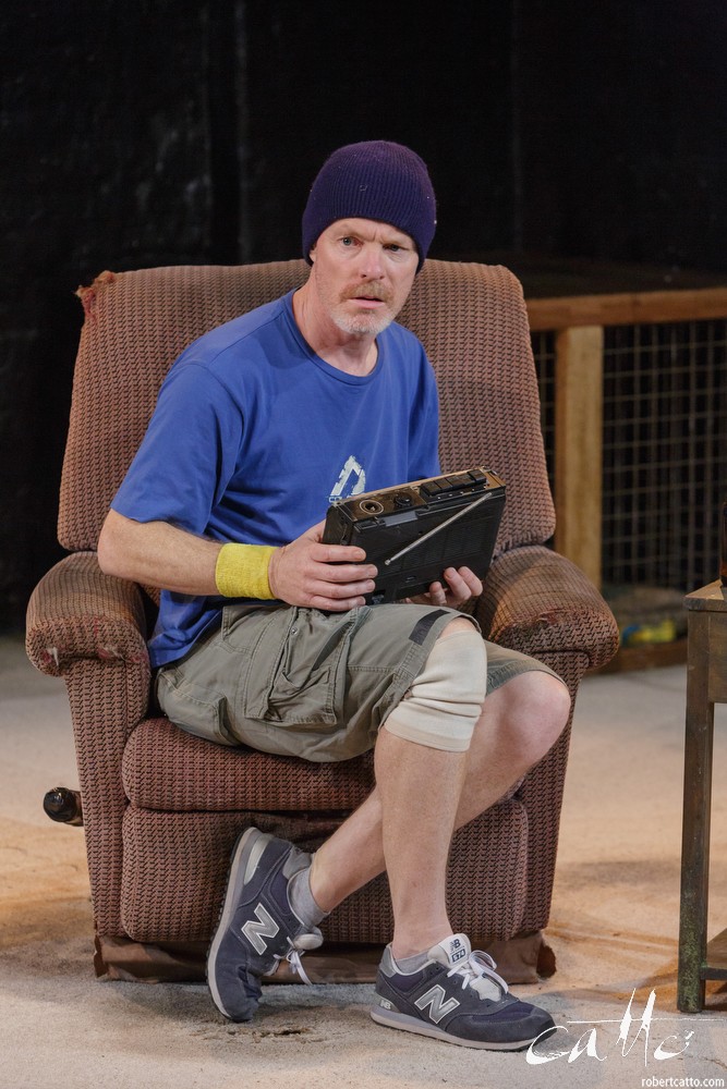  Danny Adcock, Noel Hodda, Jamie Oxenbould & Richard Sydenham rehearse with director Glynn Nicholas for Apocalypse Theatre's production of The Dapto Chaser, by Mary Rachel Brown, on Wednesday, 1 July, 2015.  The show takes place at Griffin Theatre fr