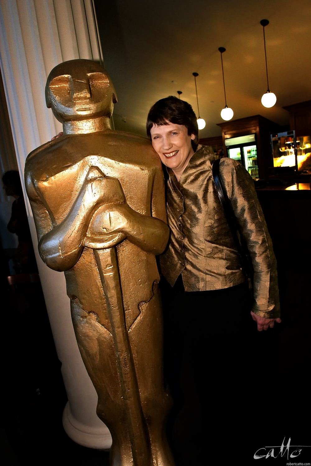  New Zealand Prime Minister Helen Clark at the Embassy Theatre in Wellington on Oscar night, 2004. 