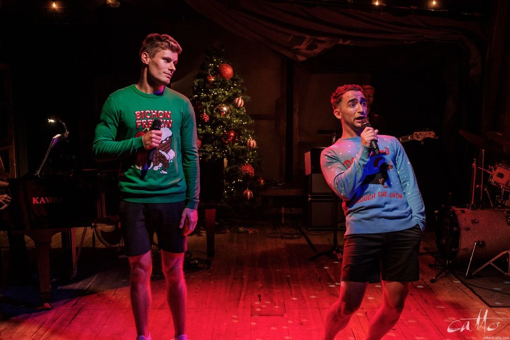  Steven Madsen and Matthew Backer perform I’ll Be Home (And Drunk) For Christmas. 