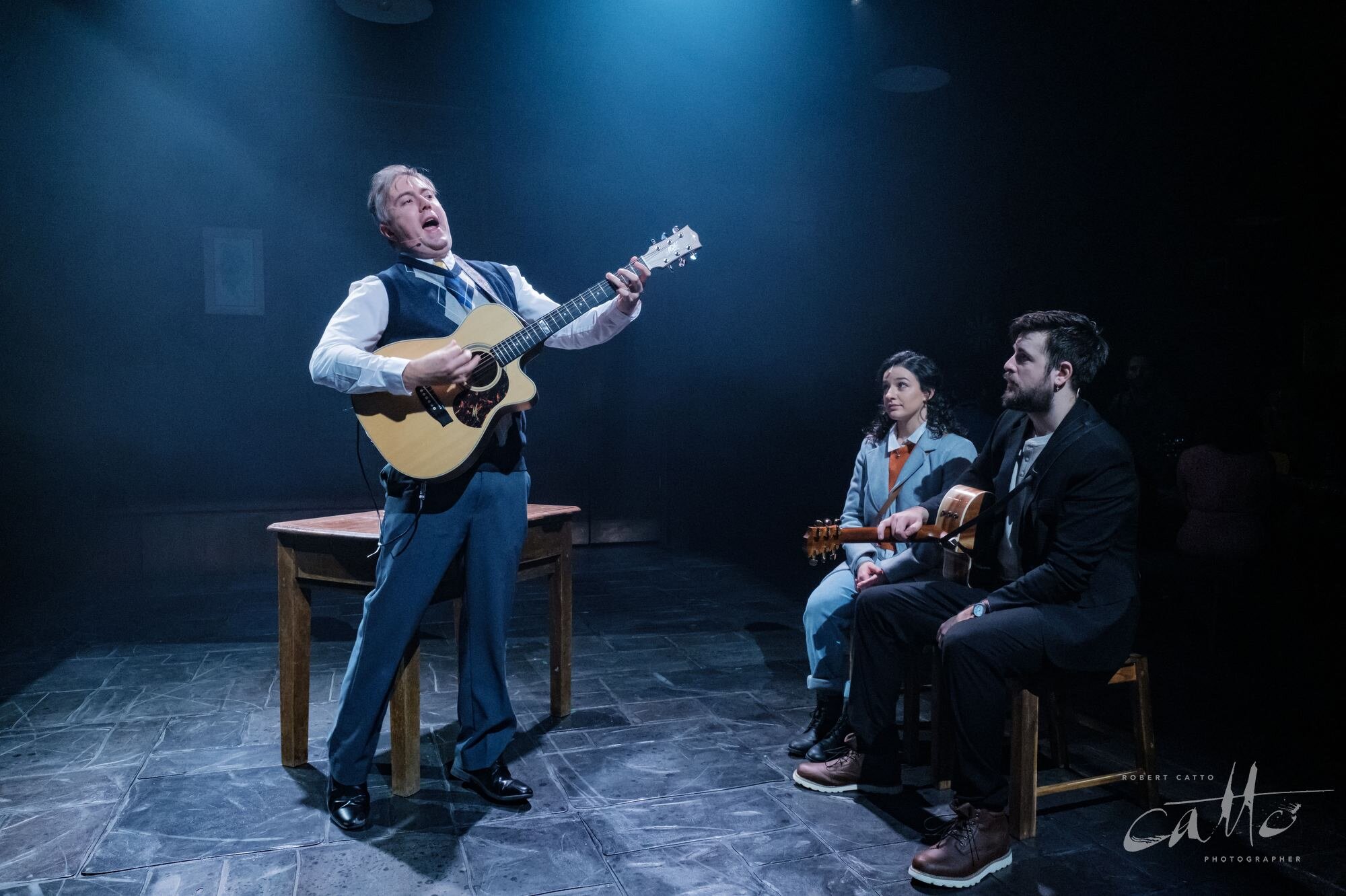  Drew Livingstone, Stefanie Caccamo and Toby Francis in Once, at Darlinghurst Theatre Company. 