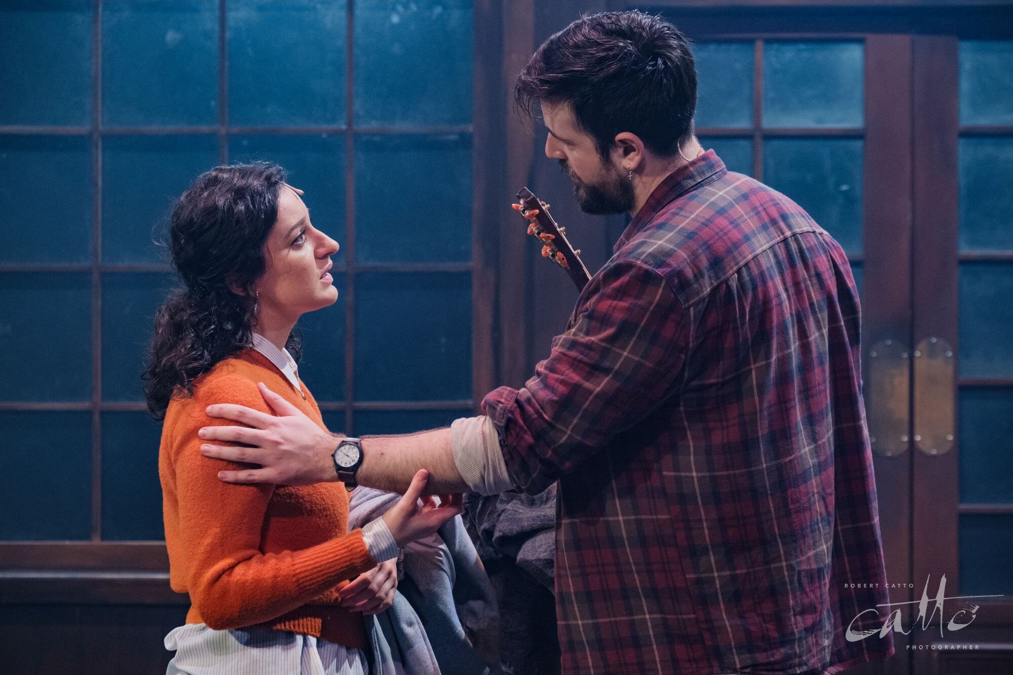  Stefanie Caccamo and Toby Francis in Once, at Darlinghurst Theatre Company. 