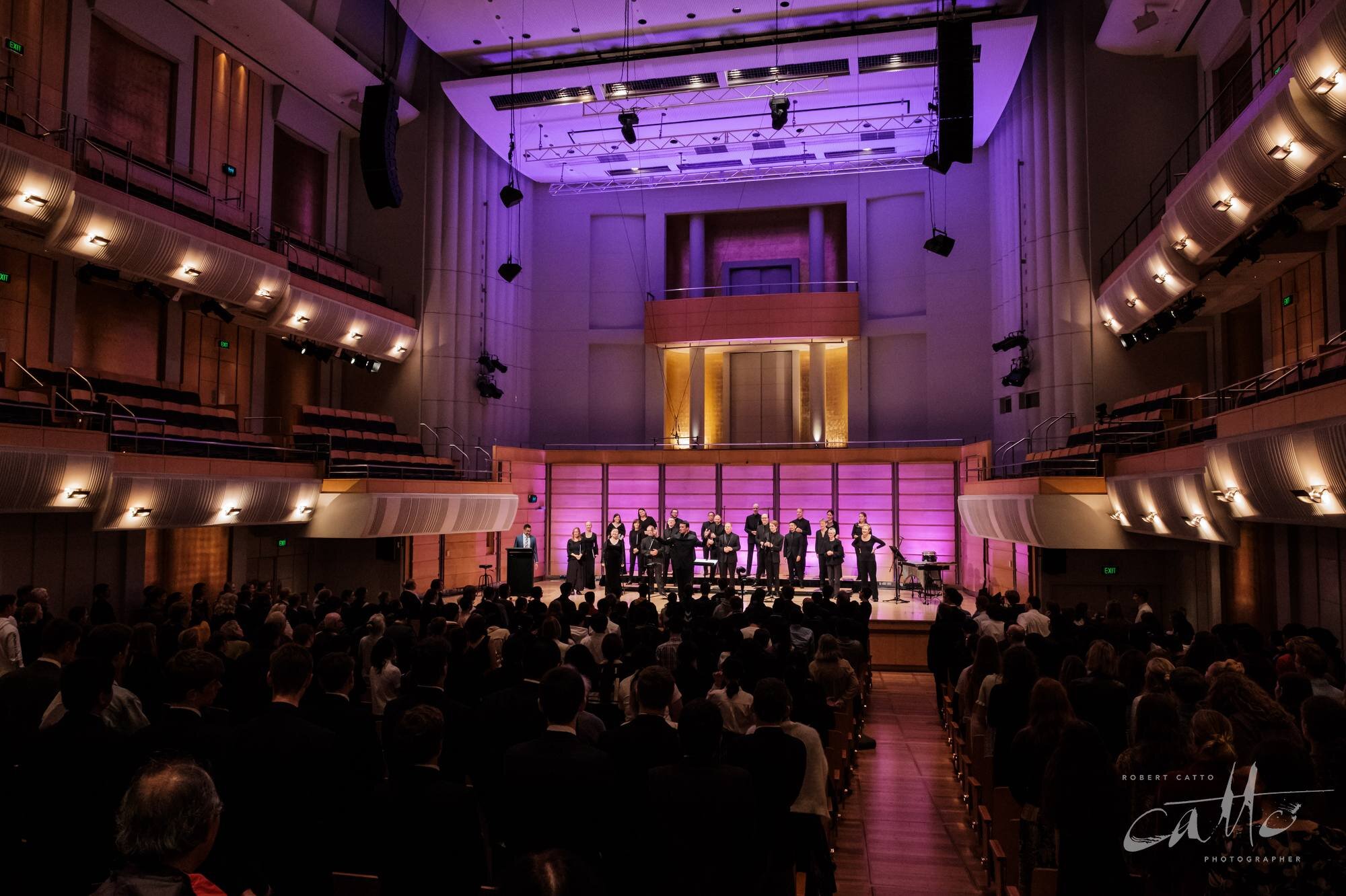  Sam Allchurch, conductor of the Sydney Chamber Choir, directing the audience to join in during the Australian Romantic &amp; Classical Orchestra's Voyage of Musical Discovery: Voices &amp; Instruments concert.  (Taken with a Fujifilm X-H1, 16mm lens