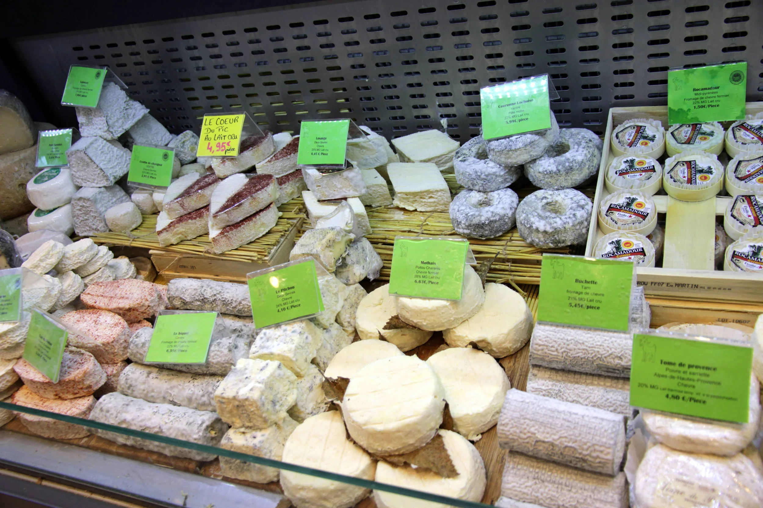 A range of chèvre (goat's cheese) to choose from.