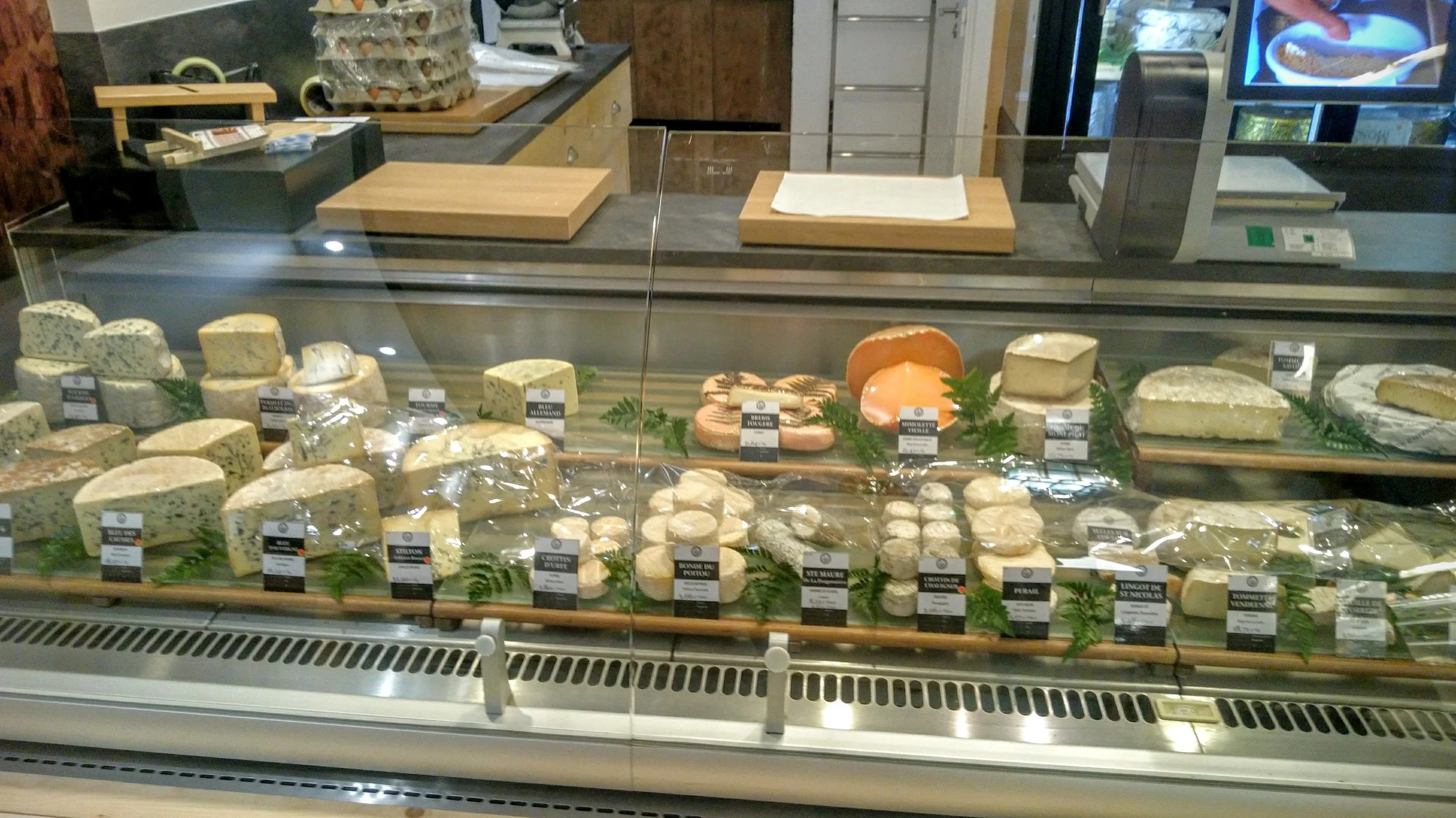 Cheese case at Mons Charlieu