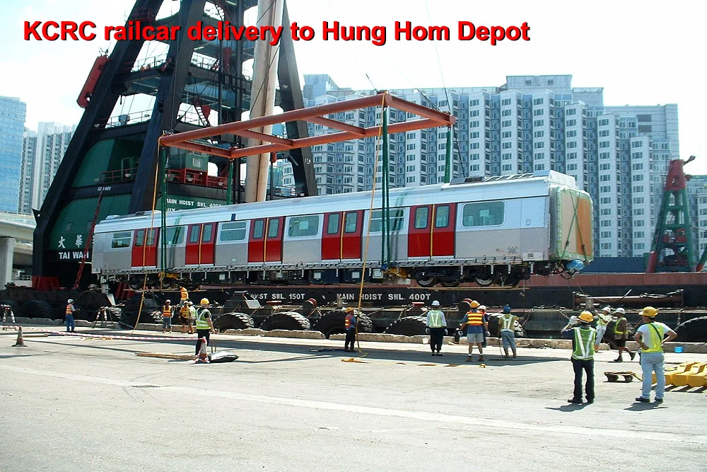 2007 KCRC rail at Hung Hom depot (off-loading and turning).JPG