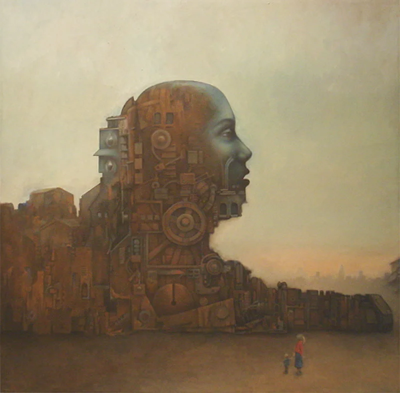   Sphinx  &nbsp;oil on canvas &nbsp;4' x 4' (unfinished) 