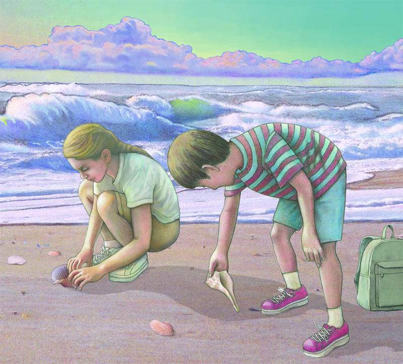 The Magic Dolphin It was a perfect morning for beachcombing. Except for a lone surfer, the beach was deserted. The storm had dragged from the deep all sorts of marvelous creatures — squishy jellyfish, red and purple sea fans and creepy horseshoe