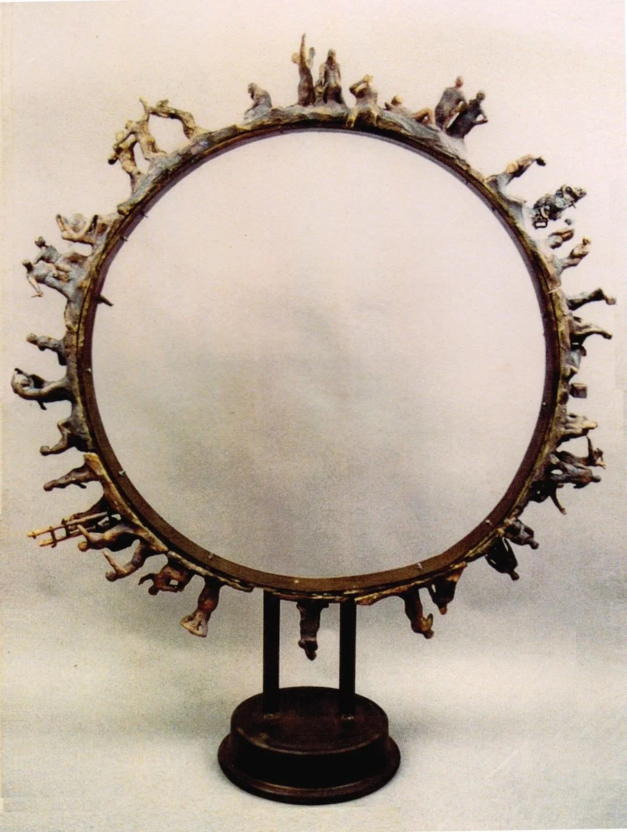   Under a Starry Sky  steel and stoneware (precursor to the bronze work in Shanghai)    