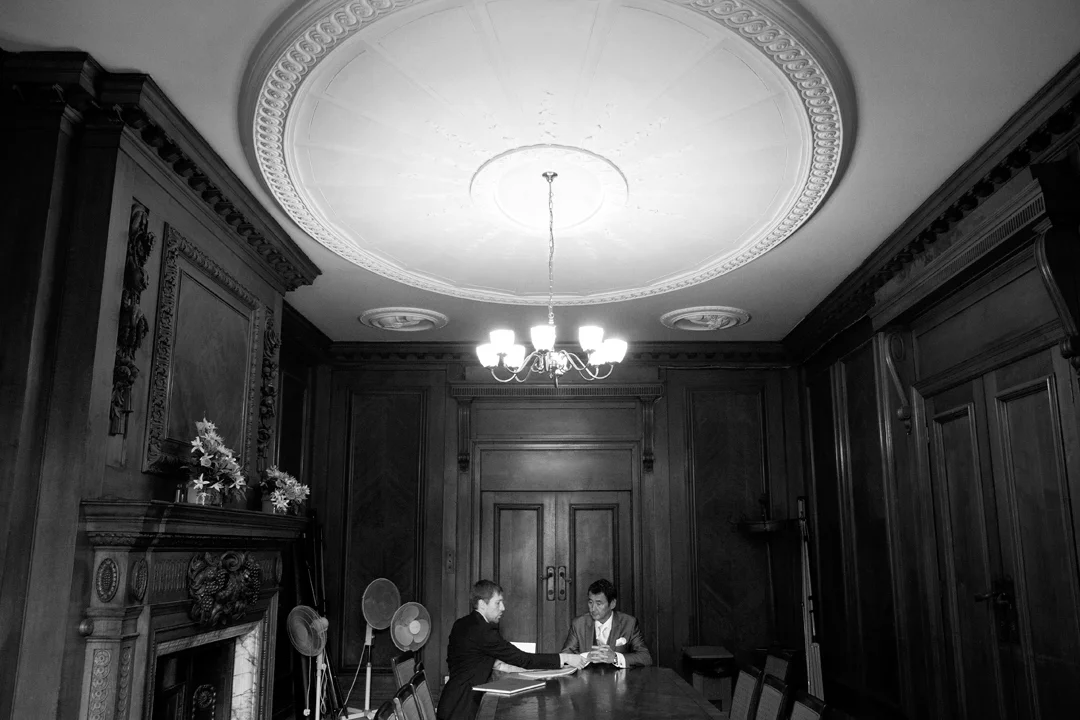 The Groom and Registrar | Marylebone Registry Office | London