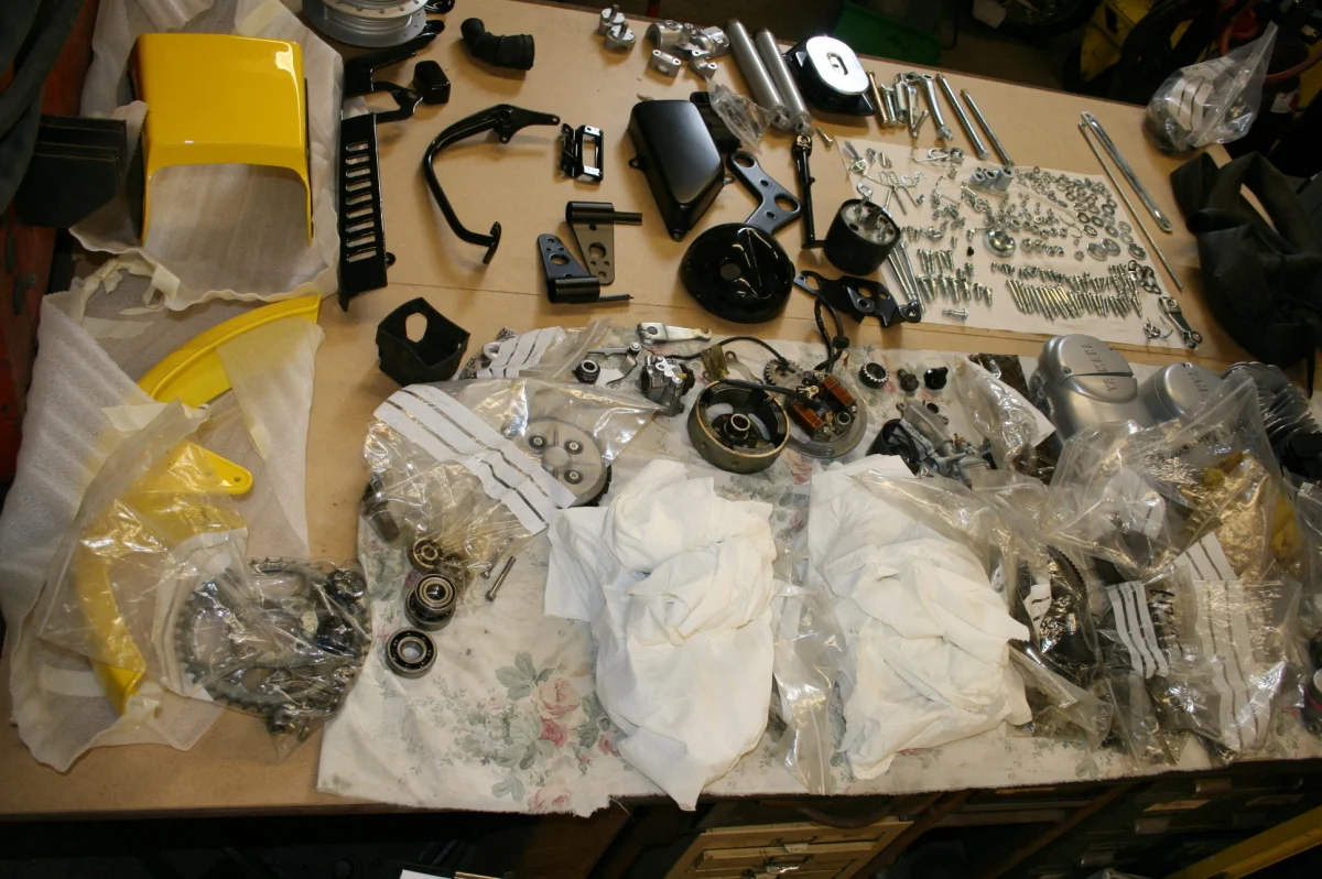 Parts laid out